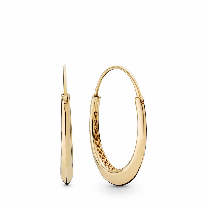 Pandora Shine™ Chunky Hoop Earrings Sale NZ, 18ct Gold Plated (610789-LKA)